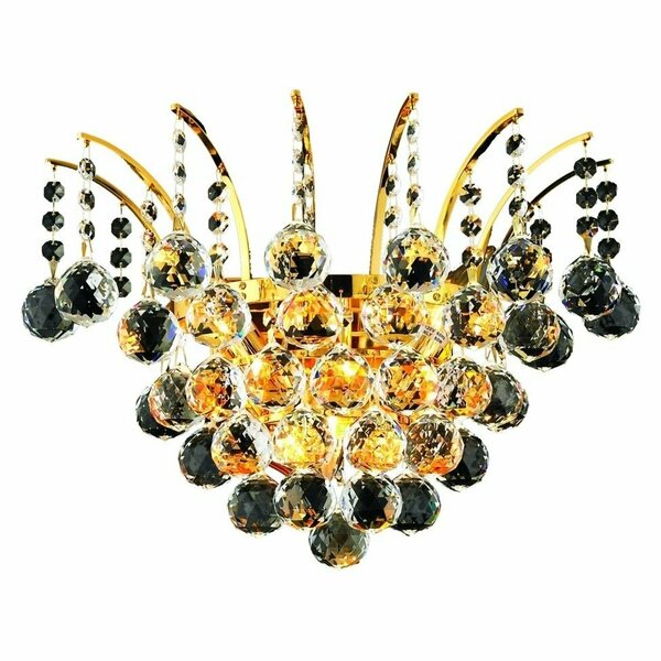 Elegant Lighting Royal Cut Clear Crystal Victoria 3-Light Crystal Wall Sconce V8031W16G/RC